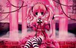  artist_request blue_eyes candy cat_ears cat_tail copyright_request dress frills lolita_fashion lollipop pink ribbon solo striped striped_legwear tail thigh-highs thighhighs tinker_bell twintails umbrella zettai_ryouiki 