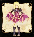  blonde_hair boots dress dress_lift elise_lutus grey_eyes heart jewelry necklace purple_dress silver_eyes skirt skirt_lift solo standing tales_of_(series) tales_of_xillia xxxceller 