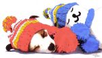  bobblehat closed_eyes dog eyes_closed hat kohuseigetsu marker_(medium) no_humans original puppy realistic sleeping stuffed_animal stuffed_toy teddy_bear traditional_media 