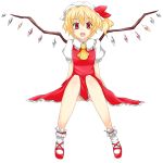  blonde_hair flandre_scarlet highres kotaka looking_at_viewer open_mouth red_eyes solo the_embodiment_of_scarlet_devil touhou transparent_background wings 