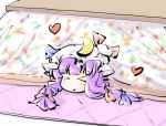  :&gt; chibi heart kotatsu natsuki_(silent_selena) patchouli_knowledge purple_hair silent_selena sketch table touhou 