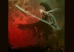  final_fantasy final_fantasy_vii katana long_hair masamune_blade one-winged sephiroth silver_hair sword wings 