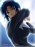 artist_request blue_eyes blue_hair ciel knife large_breasts moon tsukihime 
