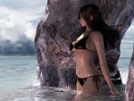  3d bikini breasts cloud hinemaru long_hair o-ring_top ocean side-tie_bikini sideboob sky swimsuit turtle underboob water 