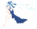  barefoot blue_eyes blue_hair bow cirno colored hair_bow murakami_(eito) short_hair solo touhou wings 