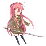  komaki long_hair red_hair redhead school_uniform serafuku shakugan_no_shana shana sword thighhighs weapon 