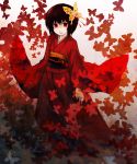  butterfly butterfly_hair_ornament crimson_butterfly fatal_frame fatal_frame_ii hair_butterfly hair_ornament japanese_clothes kimono red_eyes short_hair tachibana_chitose 