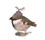  hat lowres mystia_lorelei mystia_lorelei_(bird) okina_(kyuushi) solo sparrow touhou 