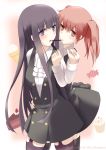  akabane_rin blush inu_x_boku_ss long_hair multiple_girls pocky pocky_kiss roromiya_karuta school_uniform shared_food shirakiin_ririchiyo yuri 