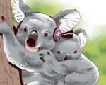  animalization koala mononobe_no_futo no_humans onikobe_rin parody piggyback touhou toyosatomimi_no_miko 