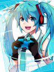  black_gloves blue_eyes blue_hair controller fumizuki_ryou game_controller gloves happy hatsune_miku headphones open_mouth playing_games smile vocaloid vocaloid_(lat-type_ver) 