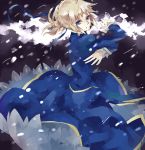  absurdres ahoge aoiaoiao921 bad_id blonde_hair blue_eyes dress fate/stay_night fate_(series) hair_ribbon highres ribbon saber solo 