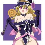  blush breasts cleavage hat magi_magi_magician_gal smile staff weapon yu-gi-oh! yuu-gi-ou 