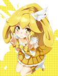  blonde_hair blush cure_peace double_v heirou kise_yayoi magical_girl ponytail precure shorts_under_skirt skirt smile_precure! solo v yellow_eyes 
