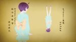  animated animated_gif araragi_tsukihi blue_eyes blue_hair bow dancing geta japanese_clothes kimono monogatari_(series) nisemonogatari obi screencap 