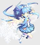  aoki_reika blue_dress blue_eyes blue_hair boots bowtie brooch choker cure_beauty dress grey_background hair_tubes head_wings hellnia jewelry long_hair magical_girl outstretched_arms payot precure serious skirt smile_precure! solo spread_arms tiara white_background 
