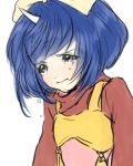  aqua_eyes biting blue_hair child crying eiko_carol face final_fantasy final_fantasy_ix flat_chest horn lhnao lip_biting nyanyacchi short_hair solo tears 