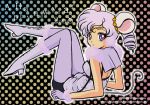  2008 animal_ears bishoujo_senshi_sailor_moon blue_eyes boots drill_hair full_body fur gloves hamutarou happy_new_year looking_back mouse_ears new_year on_back pantyhose polka_dot polka_dot_background purple_eyes purple_hair purple_legwear sailor_iron_mouse short_hair solo tail violet_eyes watermark web_address white_gloves 