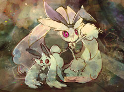  1girl 1other :< :3 animal_ear_hairband animal_ears animal_nose arm_up artist_name black_sclera blush body_fur bottomless bow bowtie buck_teeth closed_mouth colored_sclera commentary dated digimon digimon_(creature) english_commentary fake_animal_ears flat_chest furry furry_female hairband happy highres horns leaning_forward leotard light_blush looking_at_viewer lopmon lopunny open_mouth outstretched_arms pink_eyes playboy_bunny pokemon pokemon_(creature) rabbit_ears rabbit_girl rabbit_tail red_eyes short_tail signature sketch smile spot_color tail teeth thwillartz traditional_bowtie twitter_username vest 