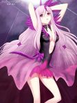  blush breasts cleavage guilty_crown hair_ornament long_hair niwatori_kokezou ouma_mana pink_eyes pink_hair ribbon solo very_long_hair 