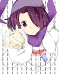  hair_over_one_eye hat jewelry kami_nomi_zo_shiru_sekai key kurakawa_akari necklace purple_eyes purple_hair scarf short_hair solo trefle_r violet_eyes 