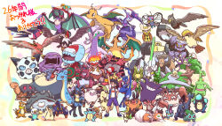  1boy aipom ash_ketchum bayleef black_eyes black_hair boldore buizel bulbasaur butterfree charizard closed_eyes commentary_request corphish crossed_arms donphan dracovish dragonite fire flame-tipped_tail gengar gible glalie gliscor goodra green_eyes greninja grin hat hawlucha heracross highres holding holding_shell holding_unworn_clothes holding_unworn_hat incineroar infernape kingler kotobukkii_(yt_lvlv) krookodile lapras leavanny lucario lycanroc melmetal muk naganadel noctowl noivern on_head open_mouth oshawott palpitoad pidgeot pignite pikachu pokemon pokemon_(anime) pokemon_(creature) pokemon_on_head primeape quilava red-framed_eyewear red_eyes rowlet sceptile scraggy shell shorts sirfetch'd smile snivy snorlax squirtle staraptor sunglasses swellow tail talonflame tauros torkoal torterra totodile translation_request tree triangular_eyewear unfezant unfezant_(female) unworn_hat unworn_headwear yellow_eyes 