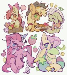  animal animal_focus apple_bloom apple_pie applejack baby_animal blonde_hair cowboy_hat cutie_mark cutie_mark_crusaders fluttershy foal food fruit grandmother_and_granddaughter granny_smith_(my_little_pony) hashtag-only_commentary hat highres holding holding_pillow hooves horse long_hair looking_at_viewer my_little_pony my_little_pony:_friendship_is_magic no_humans old orange_eyes party_hat pegasus pie pillow pink_hair pinkamena_diane_pie pinkie_pie pony_(animal) red_hair scootaloo simple_background sitting strawberry sweetie_belle white_background wings yanyannonoz 