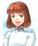  blue_eyes brown_hair bust castle_of_cagliostro clarisse_de_cagliostro lupin_iii natsu_(pixiv312174) open_mouth short_hair solo 