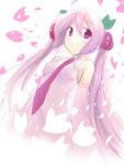  alternate_color alternate_hair_color hatsune_miku necktie petals pink_eyes pink_hair sakura_miku solo vocaloid yuzuki_kei 