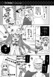  &gt;_&lt; ? animal_ears bat_wings blush book bow braid broom broom_riding cat_ears comic crescent hair_bow hand_behind_head hat hat_bow holding izayoi_sakuya kirisame_marisa kurarin long_hair maid maid_headdress monochrome multiple_girls open_mouth outstretched_arms patchouli_knowledge remilia_scarlet sidesaddle sign single_braid smile solid_circle_eyes speech_bubble touhou translated translation_request twin_braids wings wink witch_hat 