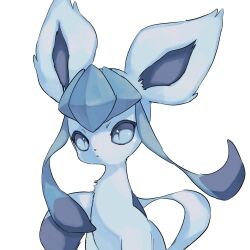  animal_focus blue_eyes closed_mouth commentary_request glaceon highres merino_(merino_9999) no_humans pokemon pokemon_(creature) pokemon_focus sidelocks simple_background solo white_background 