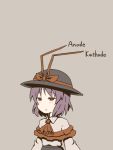  capelet grey_background hat hat_ribbon kahasina kawashina_(momen_silicon) nagae_iku purple_hair red_eyes ribbon science simple_background solo touhou 