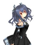  bare_shoulders black_hair bow choujigen_game_neptune choujigen_game_neptune_mk2 elbow_gloves expressionless gloves hair_bow hair_ornament highres long_hair looking_at_viewer mon_tomo red_eyes solo transparent_background uni_(choujigen_game_neptune) 