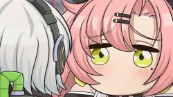 anby_demara long_hair multiple_girls nicole_demara short_hair staring zenless_zone_zero