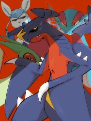  arm_fins black_sclera claws closed_mouth colored_sclera dragon fangs fins flygon garchomp glaceon highres hp7car7nxrq5s7q no_humans parted_lips pokemon pokemon_(creature) pokemon_focus red_eyes salamence sharp_teeth smile spikes sunglasses tail teeth wings yellow_eyes 