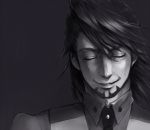  closed_eyes eyes_closed ground-k kaburagi_t_kotetsu male monochrome necktie solo tiger_&amp;_bunny vest waistcoat 