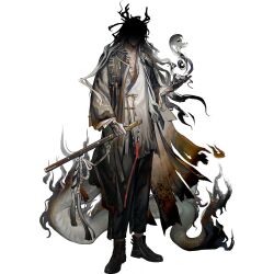  1boy arknights black_hair black_pants board_game chinese_clothes dragon_boy dragon_tail eastern_dragon_horns faceless faceless_male floating_go_stone floating_hair full_body go_(board_game) holding holding_sword holding_weapon kang_yiqian_(self_cultivation) long_hair male_focus official_art open_clothes open_shirt pants shaded_face sheath sheathed shirt simple_background solo standing sword tachi-e tail third-party_source transparent_background very_long_hair wang_(arknights) weapon white_hair white_shirt 