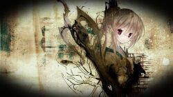  1girl animal_bag bag bow brown_eyes brown_hair cardigan chaos;child chest_bow collarbone d-sword frown game_cg gero-froggy green_bag hair_ornament hair_ribbon hekiho_academy_school_uniform highres holding holding_bag long_hair long_sleeves looking_at_viewer official_art official_wallpaper one_side_up red_bow ribbon sailor_collar sailor_shirt sasaki_mutsumi school_uniform science_adventure shiny_eyes shirt solo sword weapon white_sailor_collar yamazoe_uki 