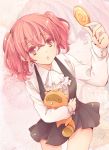  :&lt; candy holding inu_x_boku_ss leaf lollipop pika_mouse pink_eyes pink_hair roromiya_karuta school_uniform swirl_lollipop tanuki twintails watanuki_banri 