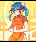  alternate_hair_length alternate_hairstyle blue_eyes china_dress chinese_clothes double_bun hands_together hatsune_miku letterboxed rooto solo twintails vocaloid 