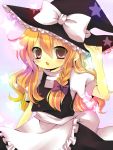  blonde_hair braid colored hat kirisame_marisa long_hair looking_at_viewer solo star touhou witch witch_hat yumemomosaka 