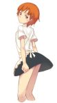  apron bad_id hair_ornament hairpin inami_mahiru orange_hair short_hair solo waitress working!! yaegashi 