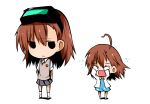  brown_hair chibi dress head_mounted_display last_order misaka_imouto rubii school_uniform skirt to_aru_majutsu_no_index 