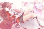  alice_(pandora_hearts) boots bow brown_hair character_name hands_together highres jacket long_hair oboro_(siroma) pandora_hearts purple_eyes ribbon skirt solo title_drop violet_eyes white_boots 
