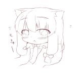  animal_ears blush hazuki_ruu kemonomimi_mode minigirl monochrome patchouli_knowledge sketch touhou 