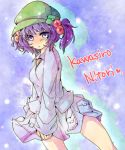  character_name fushigi_ebi hair_bobbles hair_ornament hat kawashiro_nitori purple_eyes purple_hair solo touhou twintails violet_eyes 