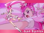  boots character_name cure_blossom fuchi_minoru hanasaki_tsubomi heartcatch_precure! long_hair open_mouth outstretched_hand pink pink_background pink_eyes pink_hair ponytail precure puffy_sleeves skirt smile wrist_cuffs 