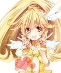  blonde_hair choker cure_peace double_v heart kise_yayoi long_hair magical_girl mikippa ponytail precure smile_precure! solo v yellow_eyes 