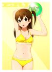  ball bikini brown_eyes brown_hair extra from_behin from_behind k-on! long_hair looking_back shian_(my_lonly_life.) side_ponytail swimsuit taki_eri 