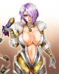  1girl alternate_costume breasts curvy hair_over_one_eye hips isabella_valentine large_breasts lipstick makeup navel purple_hair short_hair solo soul_calibur soulcalibur soulcalibur_v whip_sword wide_hips 